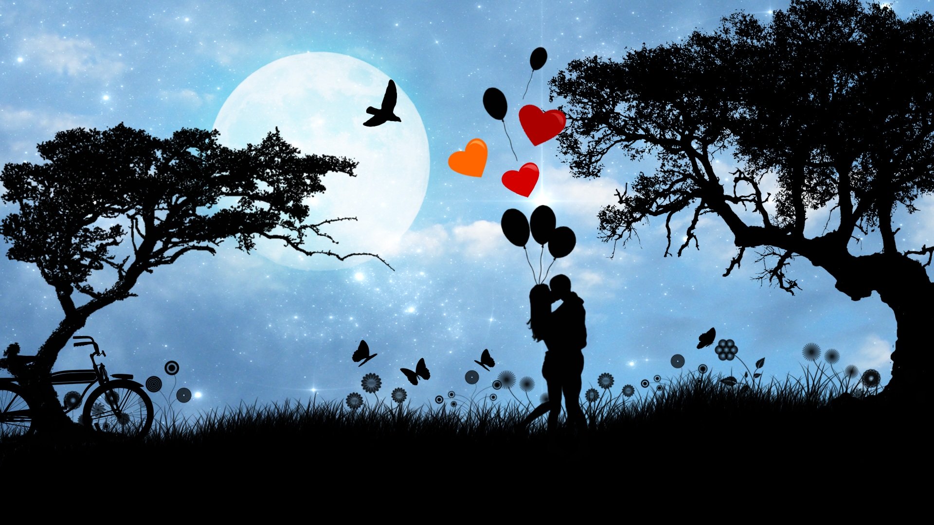 boy and girl silhouette