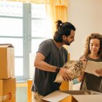 a couple packing boxes for moving