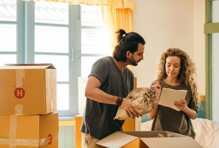 a couple packing boxes for moving