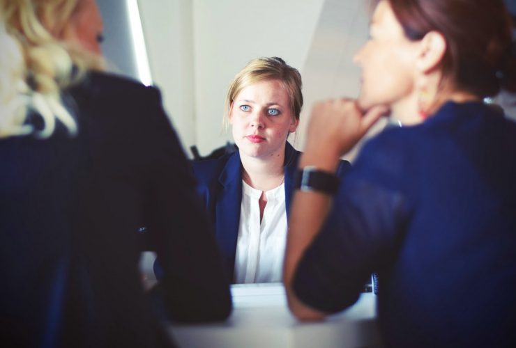woman in an interview