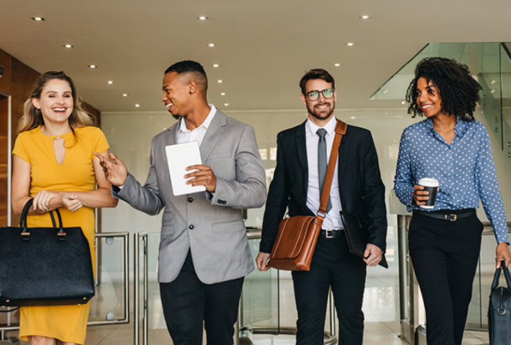 business people walking
