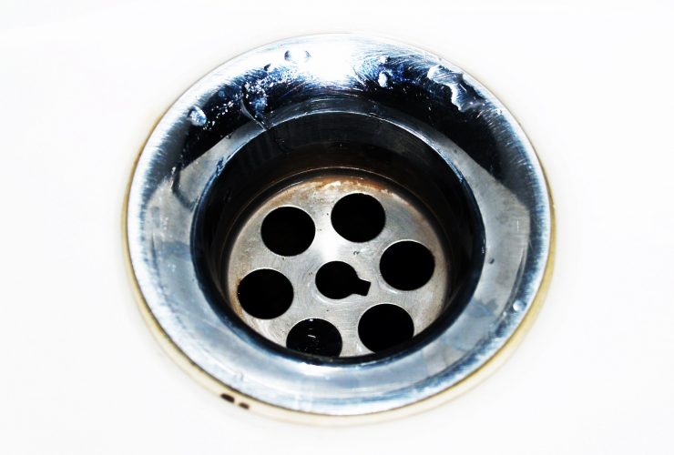 a plughole in a sink