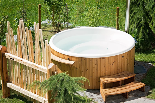 hot tub in the garden