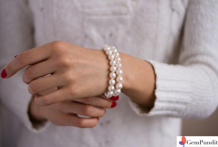 pearls on wrist