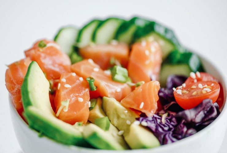 salmon in a bowl