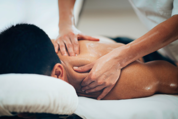 man getting massaged
